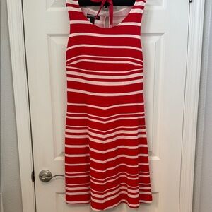 INC International Concepts Red and White Striped Sleeveless Dress